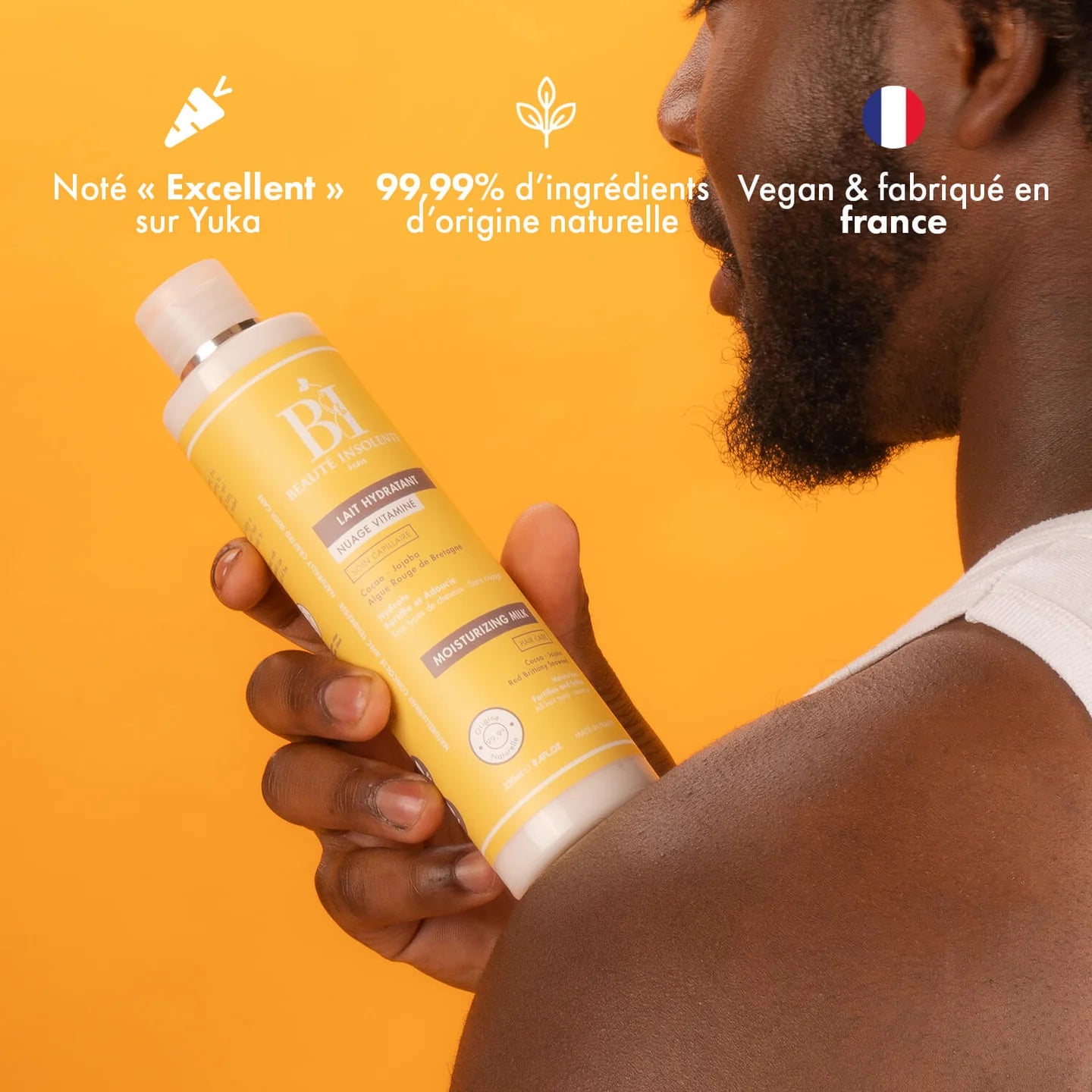 Lait Hydratant Capillaire – Fortifiant Leave-in Cacao Jojoba & Algue Rouge