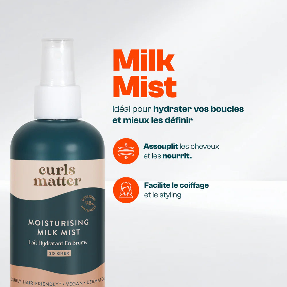 Moisturising Milk Mist – Lait Hydratant en Brume Leave-in & Réactivateur de Boucles