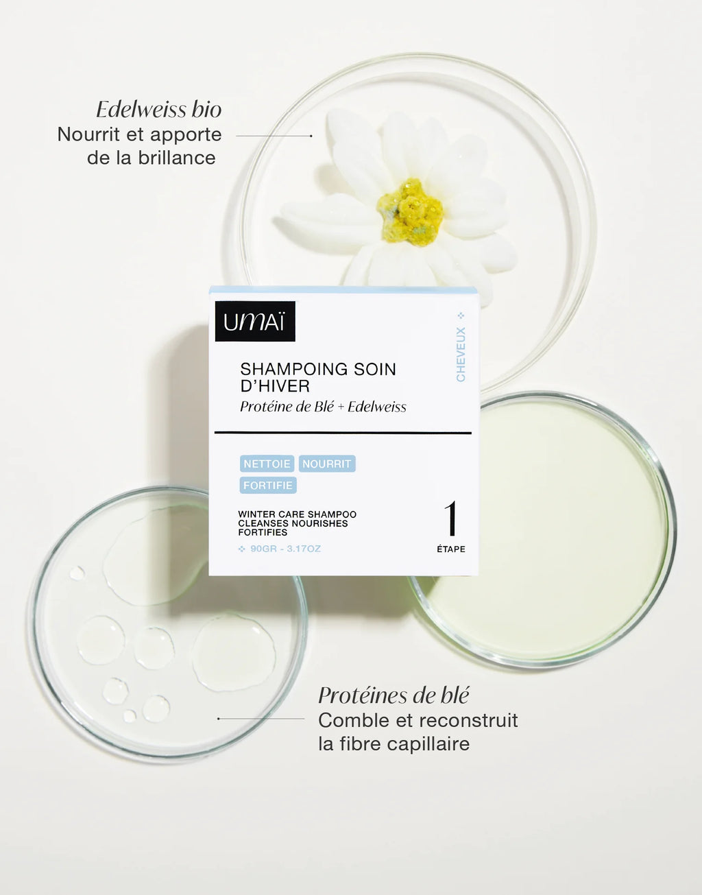 Shampoing Soin Hiver Solide – Fortifiant Edelweiss & Protéines de Blé