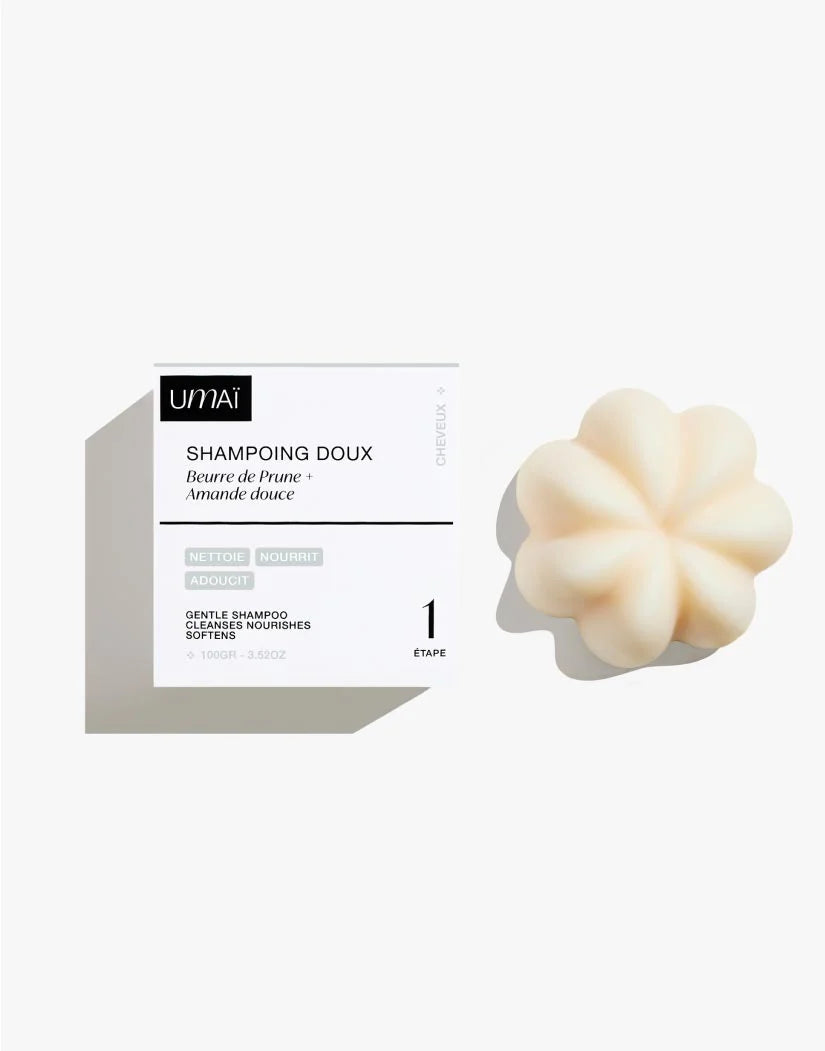 Shampoing Doux Solide – Nettoyant Ultra-Doux Beurre de Prune & Amande Douce