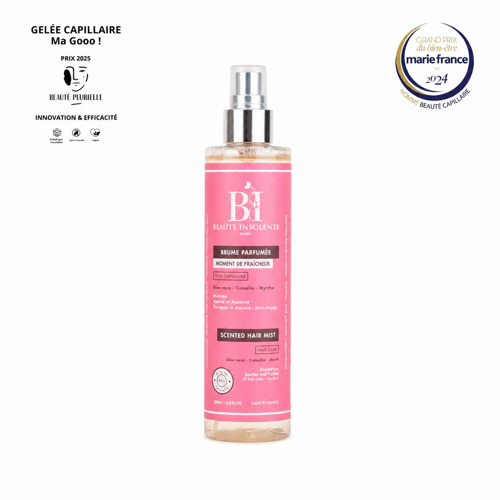 Brume Parfumée Capillaire – Hydratante Apaisante Aloe Vera Camélia & Myrrhe